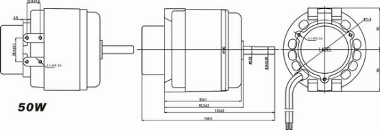 鑄鐵雙腳冰凍電機50W結(jié)構(gòu)圖紙