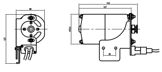 HCF系列縫紉機(jī)電機(jī)外形尺寸圖